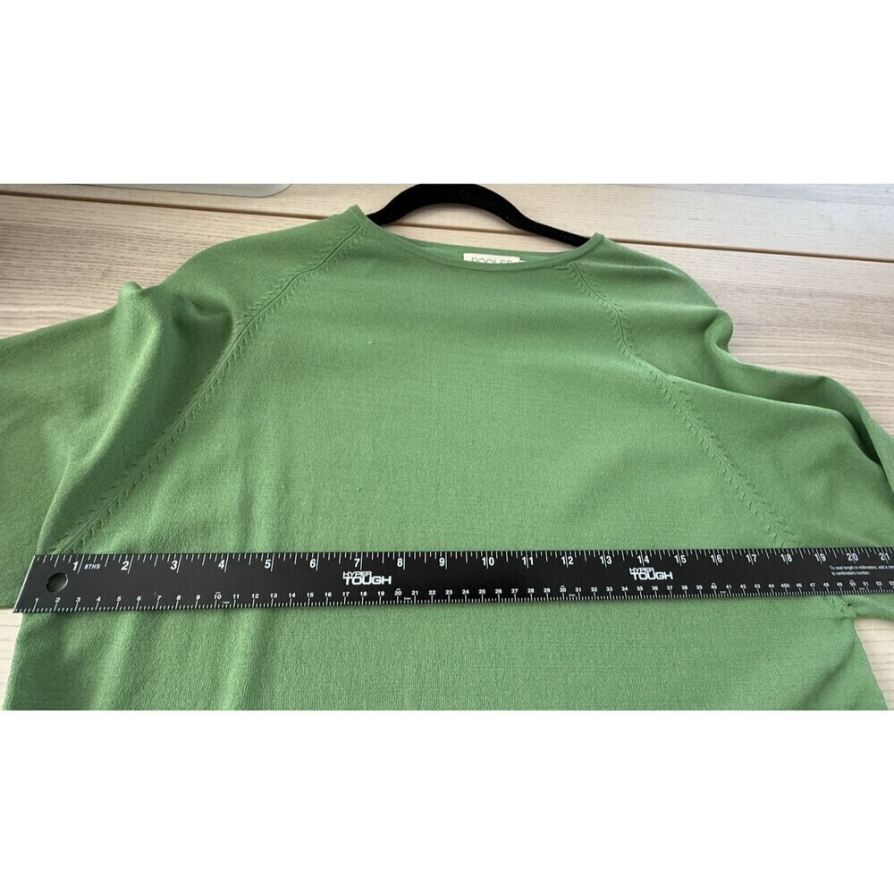 Roolee Womens M Green solid midi Dress butterfly sleeve viscose - Picture 7 of 11